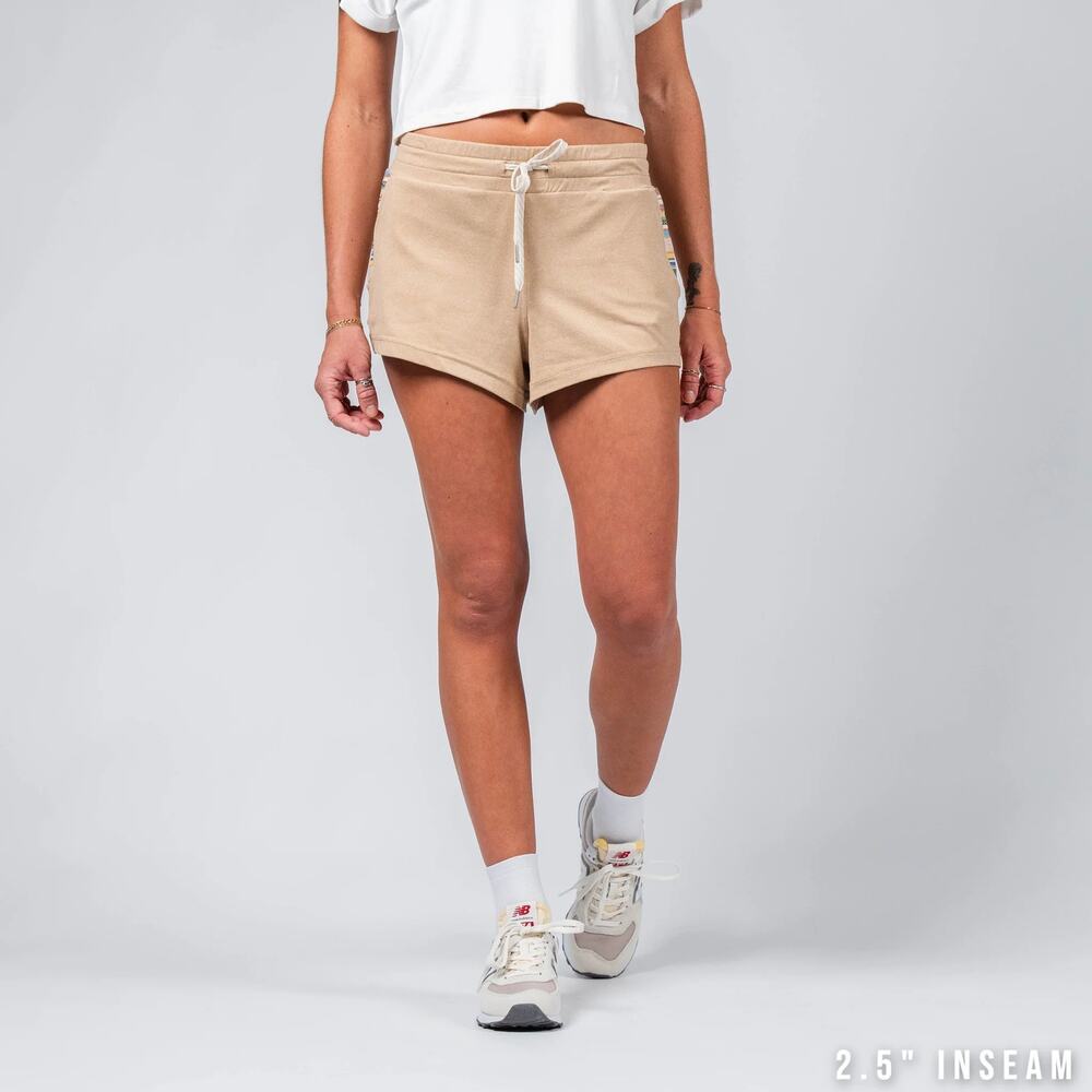 Wowie Kozie Lounge Shorts Wheat Tan Women’s Small Boho Tribal Pocket Loungewear - Picture 13 of 16